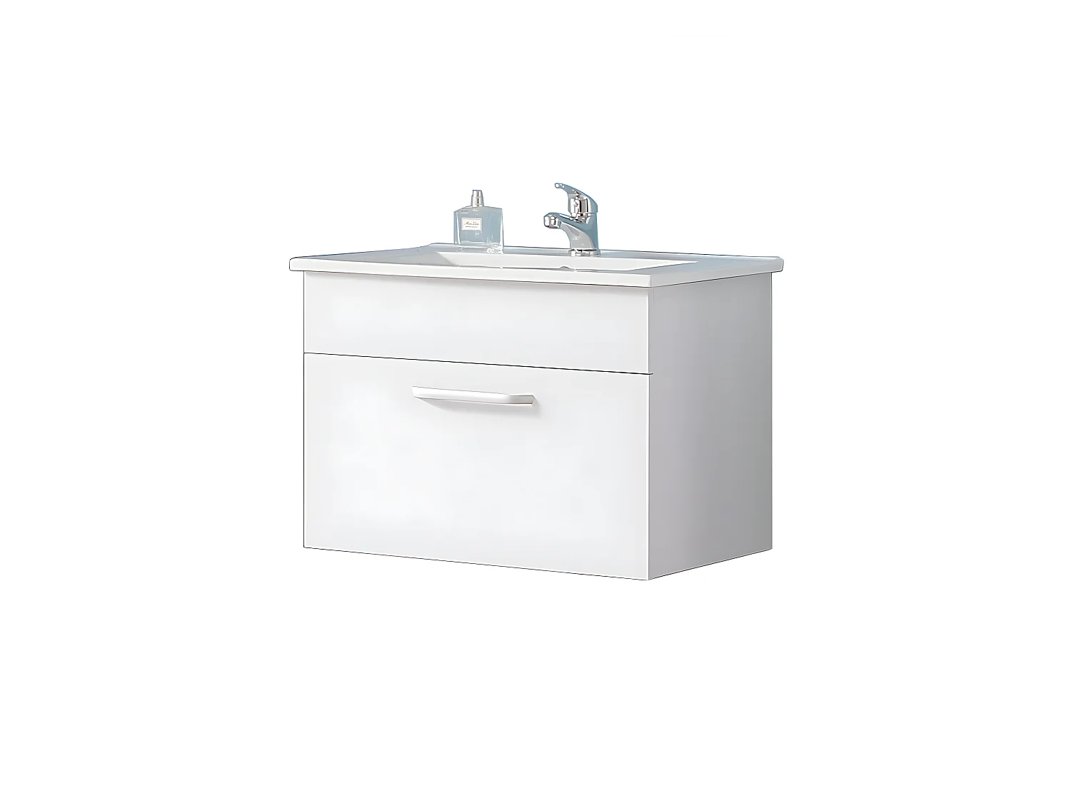 Meuble sous vasque avec lavabo à suspendre Blanc 1 tiroir 60cm Aica