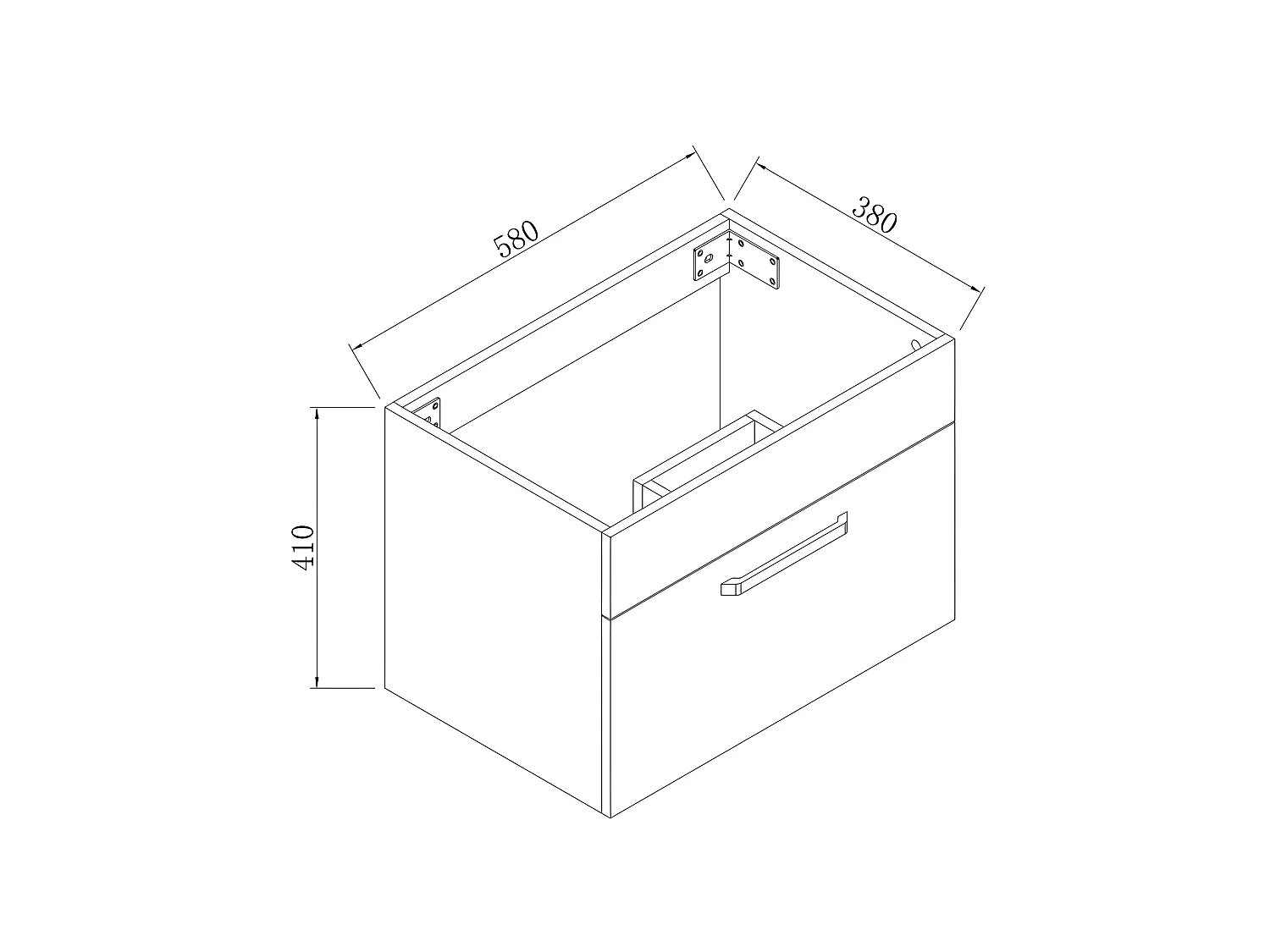 Meuble sous vasque avec lavabo à suspendre Blanc 1 tiroir 60cm Aica
