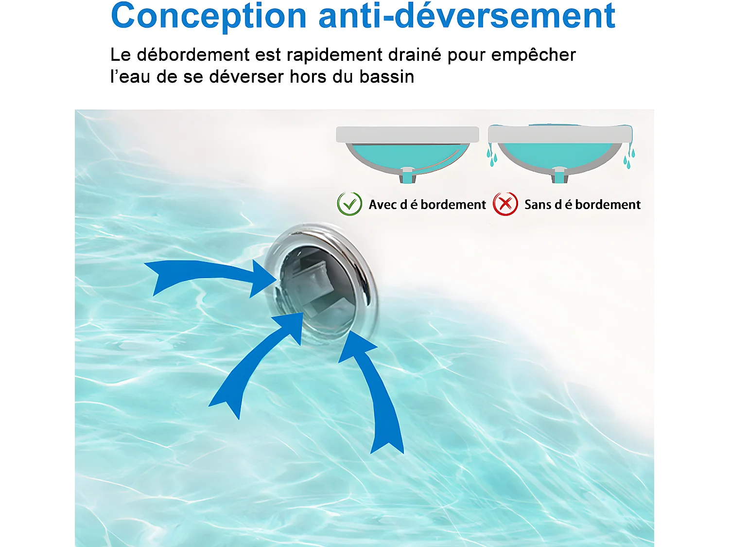 Meuble salle de bain blanc deux tiroirs avec une vasque à suspendre 50x38.5x52cm Aica