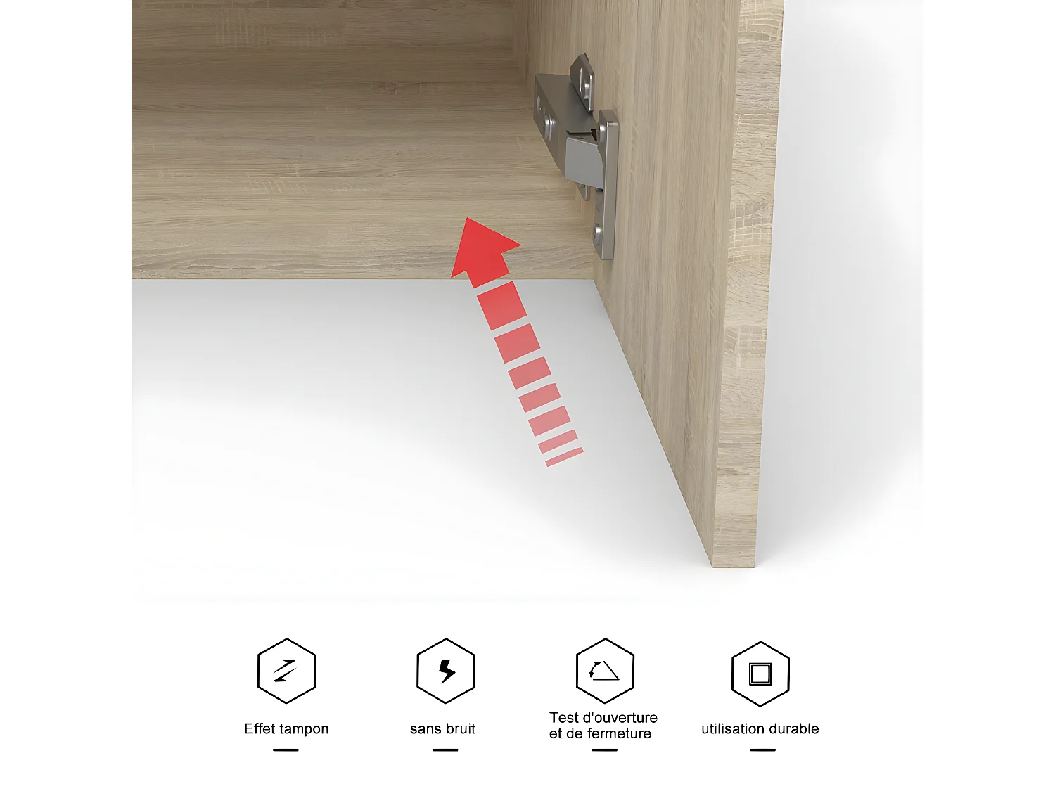 60cm Meuble salle de bain naturel 2 portes avec une vasque à suspendre pour Aica