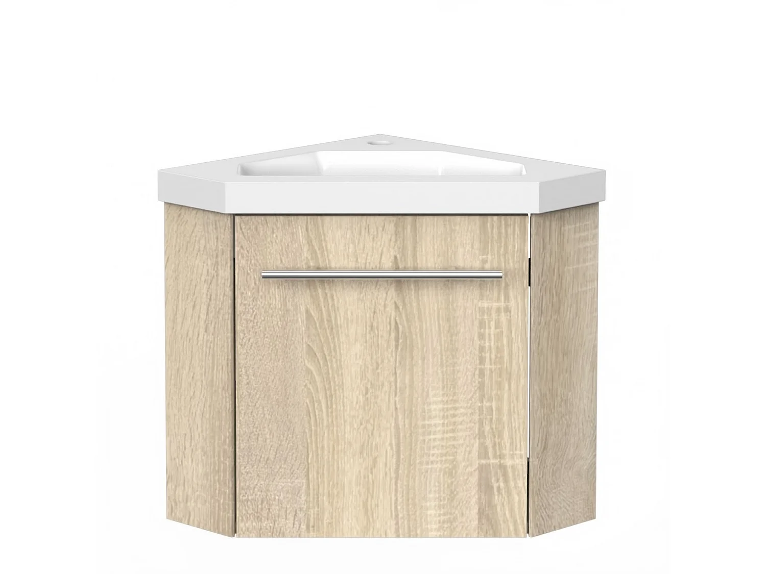 Meuble de rangement de salle de bain Meuble sous vasque d'angle Bois 40 cm Aica