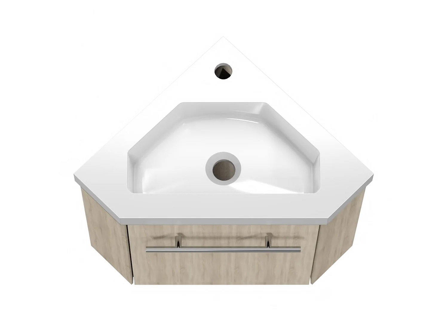 Meuble de rangement de salle de bain Meuble sous vasque d'angle Bois 40 cm Aica