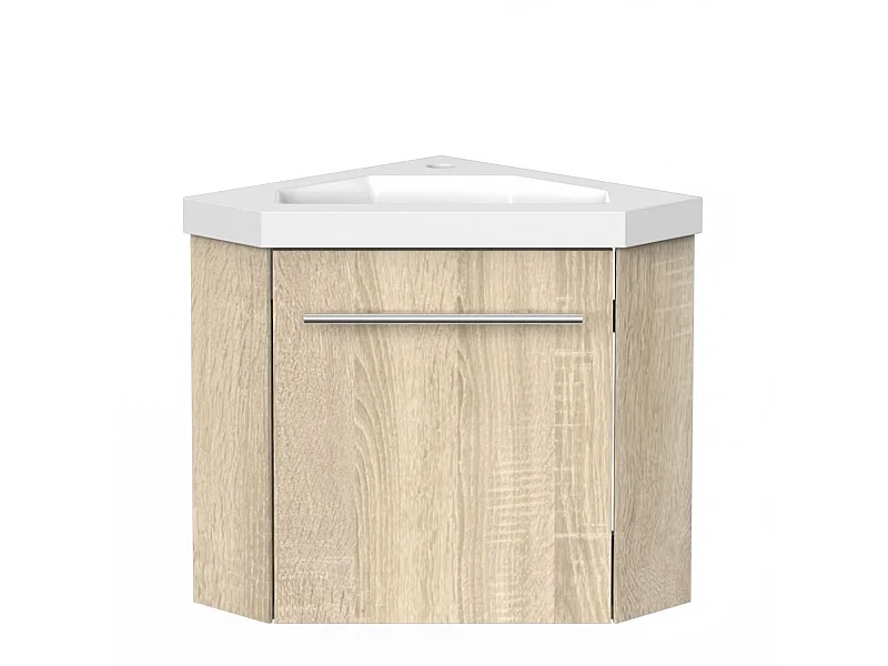 Meuble de rangement de salle de bain Meuble sous vasque d'angle Bois 40 cm Aica
