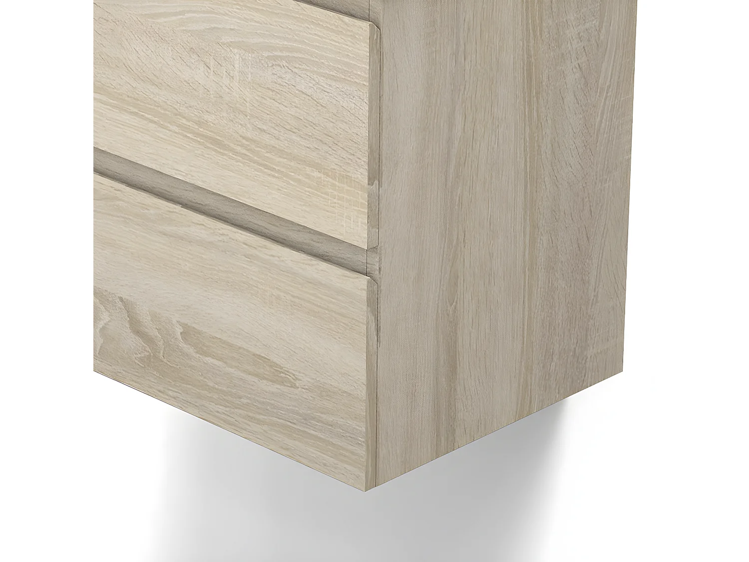 Meuble salle de bain 50x38.5x45cm 2 tiroirs meuble suspendu avec la vasque couleur bois Aica