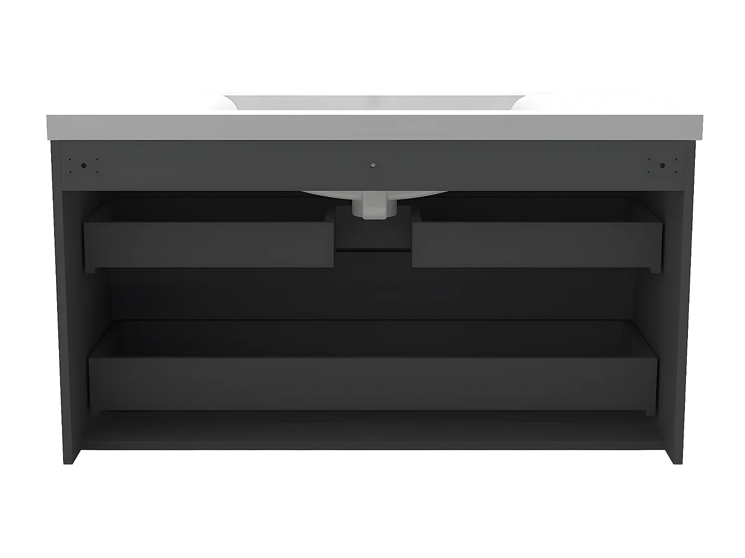 Meuble salle de bain anthracite avec 2 tiroirs à une fermeture amortie avec une vasque à suspendre 99x44.5x52(L*W*H)cm