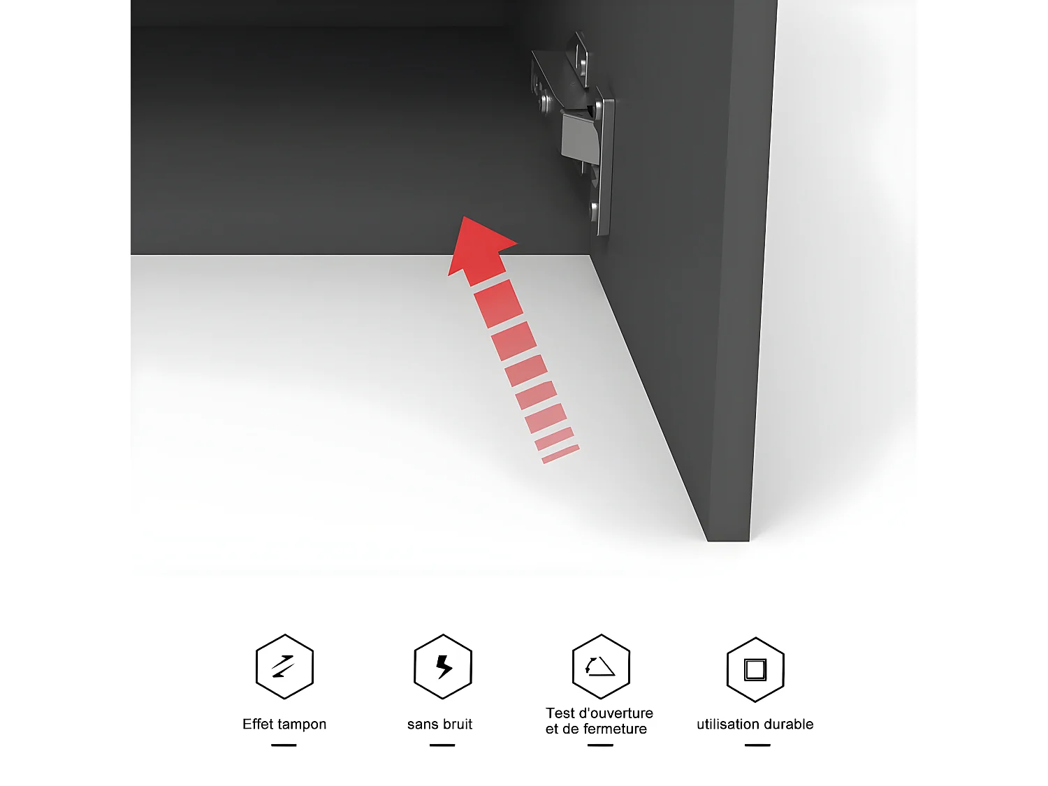 Meuble salle de bain anthracite avec 2 tiroirs à une fermeture amortie avec une vasque à suspendre 99x44.5x52(L*W*H)cm