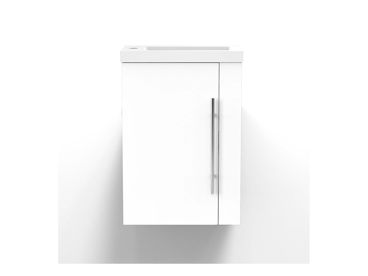 Meuble lave-mains sous vasque suspendu avec lavabo intégré Blanc 45cm Aica