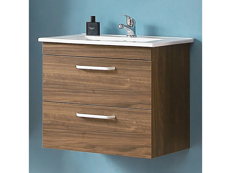 Ensemble meuble salle de bain et vasque 58x38x50cm deux tiroirs Aica