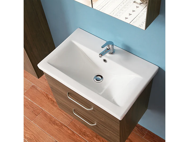 Ensemble meuble salle de bain et vasque 58x38x50cm deux tiroirs Aica