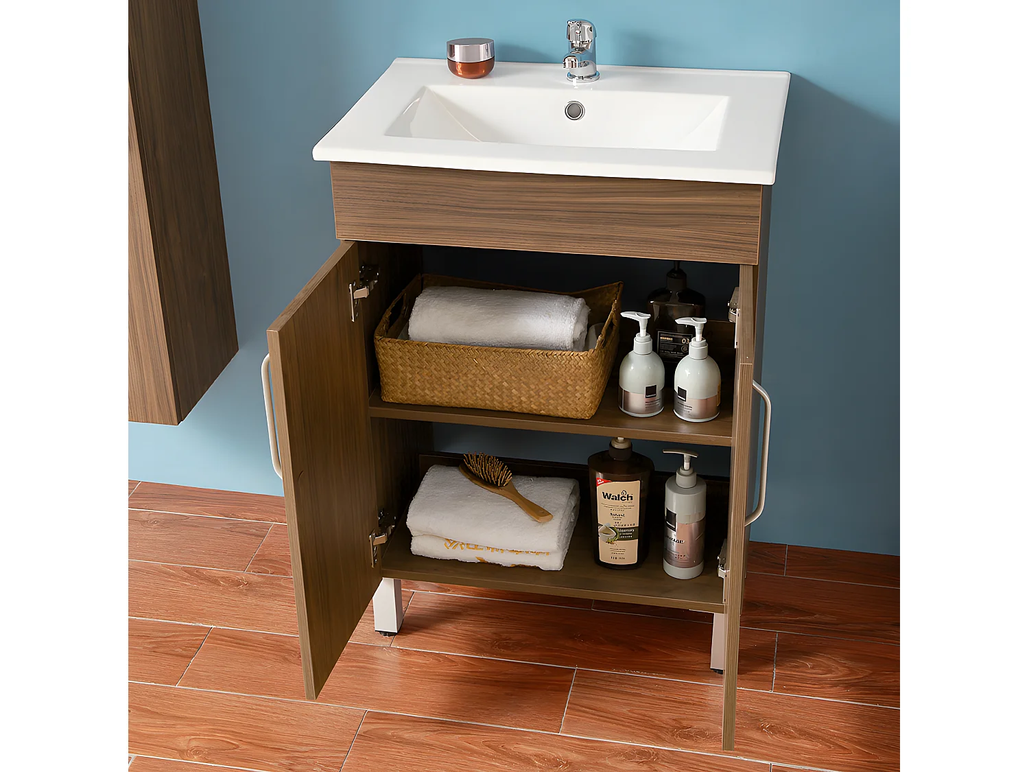 Ensemble meuble salle de bain et vasque 58x380x82cm Aica