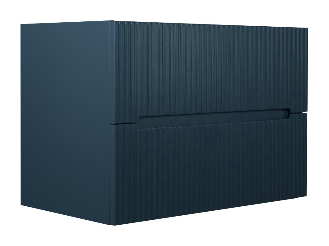 Meuble sous vasque suspendu strié bleu - 80 cm - PAVANI