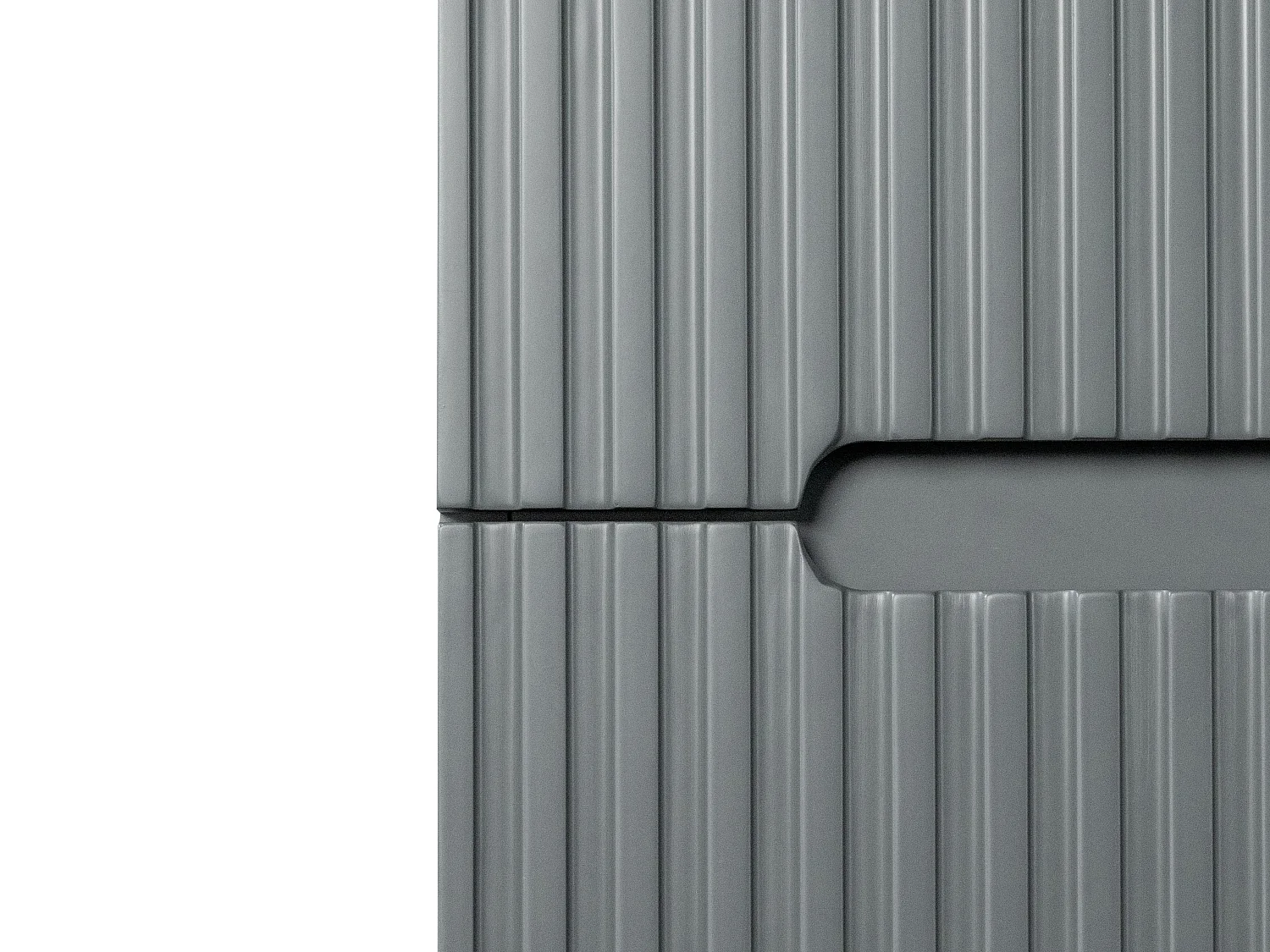 Grijs geribbeld hangmeubel onder wastafel - 80 cm - PAVANI