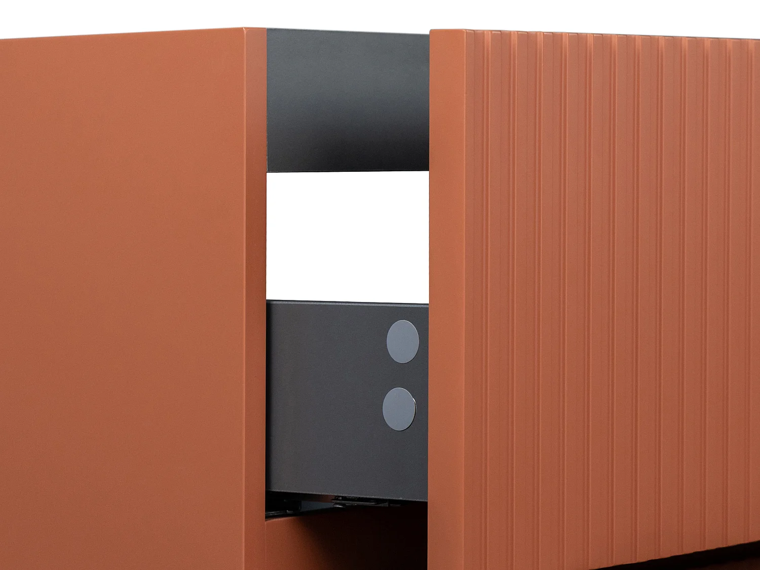 Meuble sous vasque suspendu strié terracotta - 80 cm - PAVANI