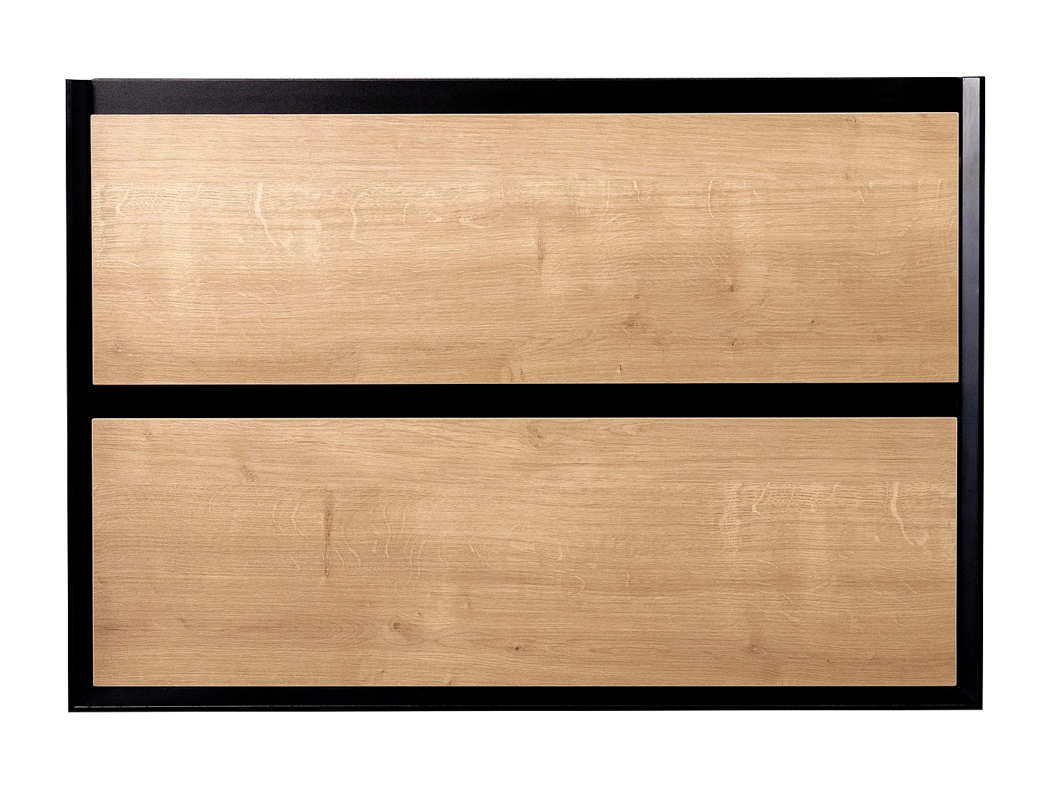 Mueble de baño bajo lavabo flotante color natural y negro - 80 cm - LANNICK