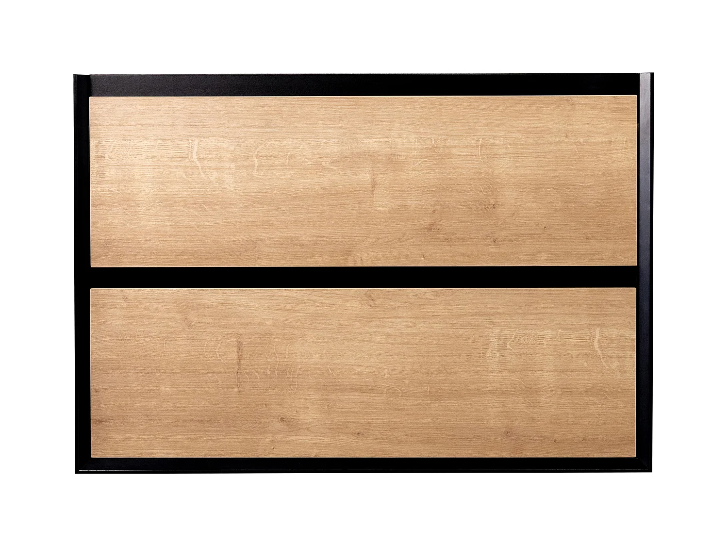 Hangend meubel onder wastafel, naturel en zwart - 80 cm - LANNICK