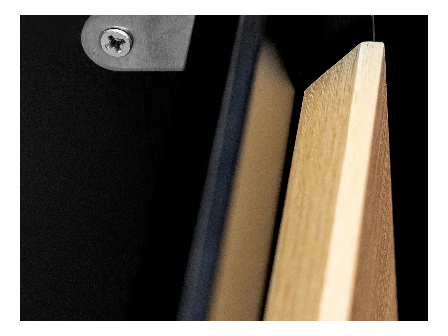 Ophængt vaskeskabinet med vask - Lys naturlig farve og sort - 120 cm - LANNICK