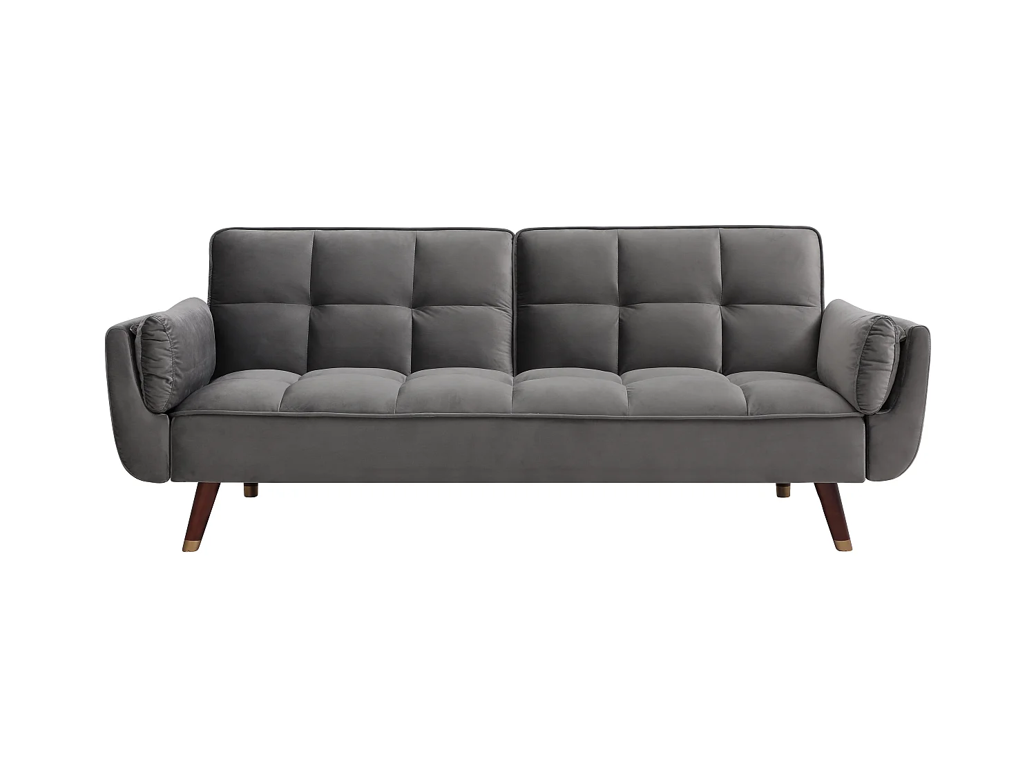 Klappsofa 3-Sitzer mit Schlaffunktion - Samt - Grau - GULCAN