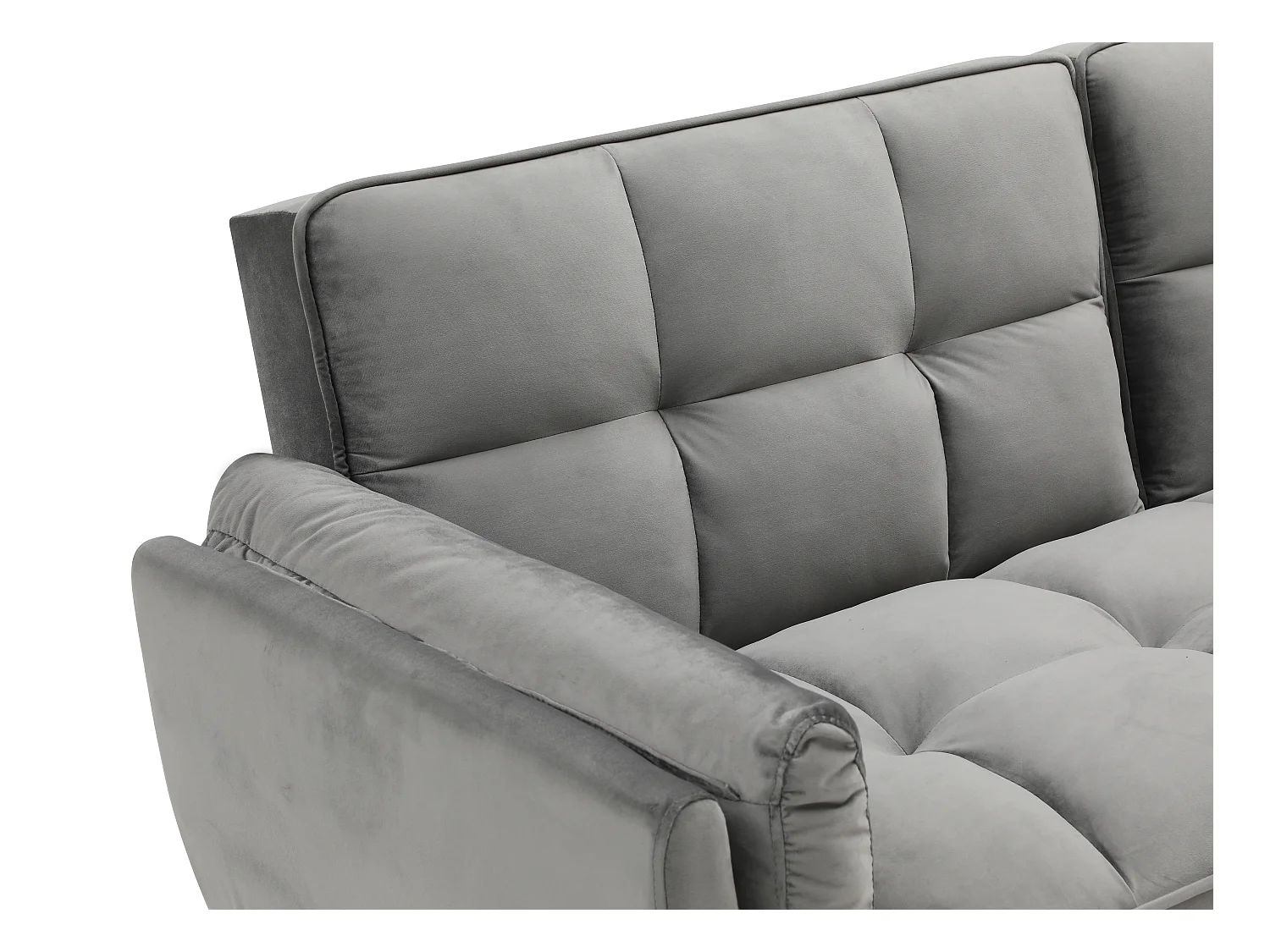 Klappsofa 3-Sitzer mit Schlaffunktion - Samt - Grau - GULCAN