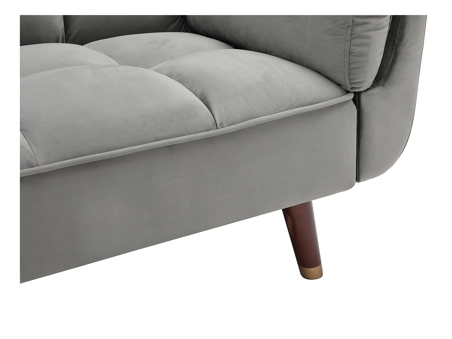 Klappsofa 3-Sitzer mit Schlaffunktion - Samt - Grau - GULCAN
