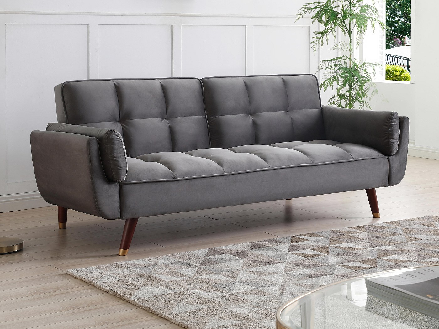 JIEXI Klappsofa 3-Sitzer In Grau - Vom Sofa Zum Bett In Sekunden