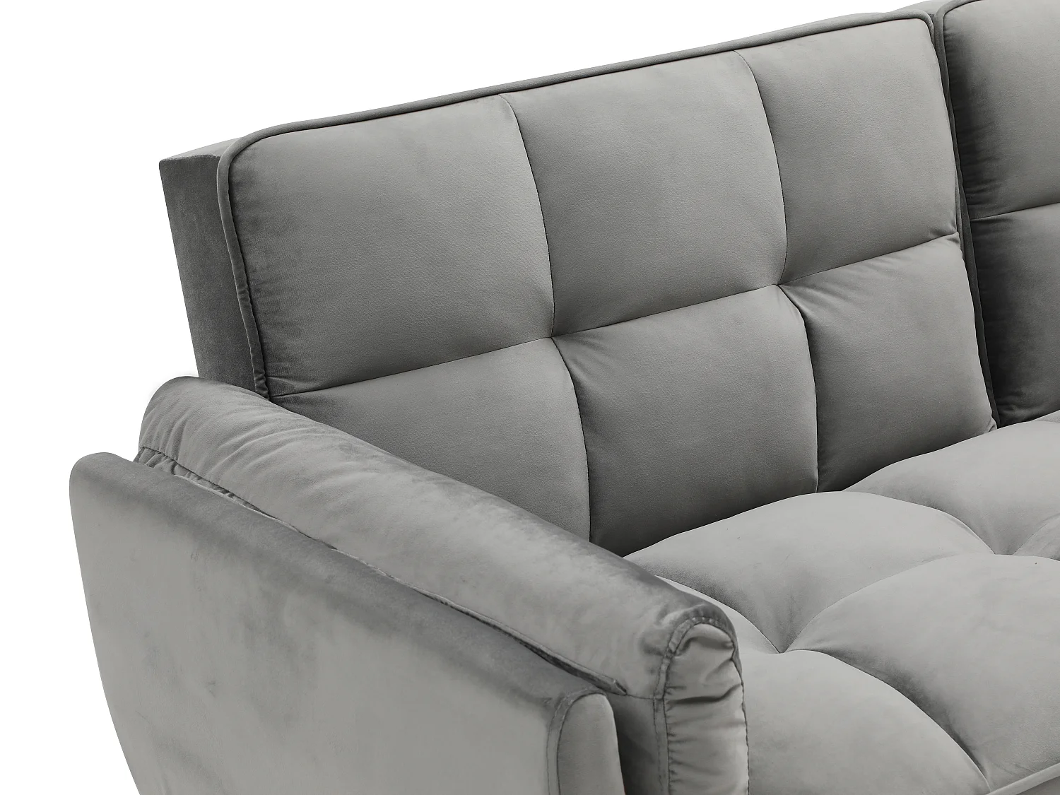 Canapé 3 places convertible clic-clac en velours gris GULCAN