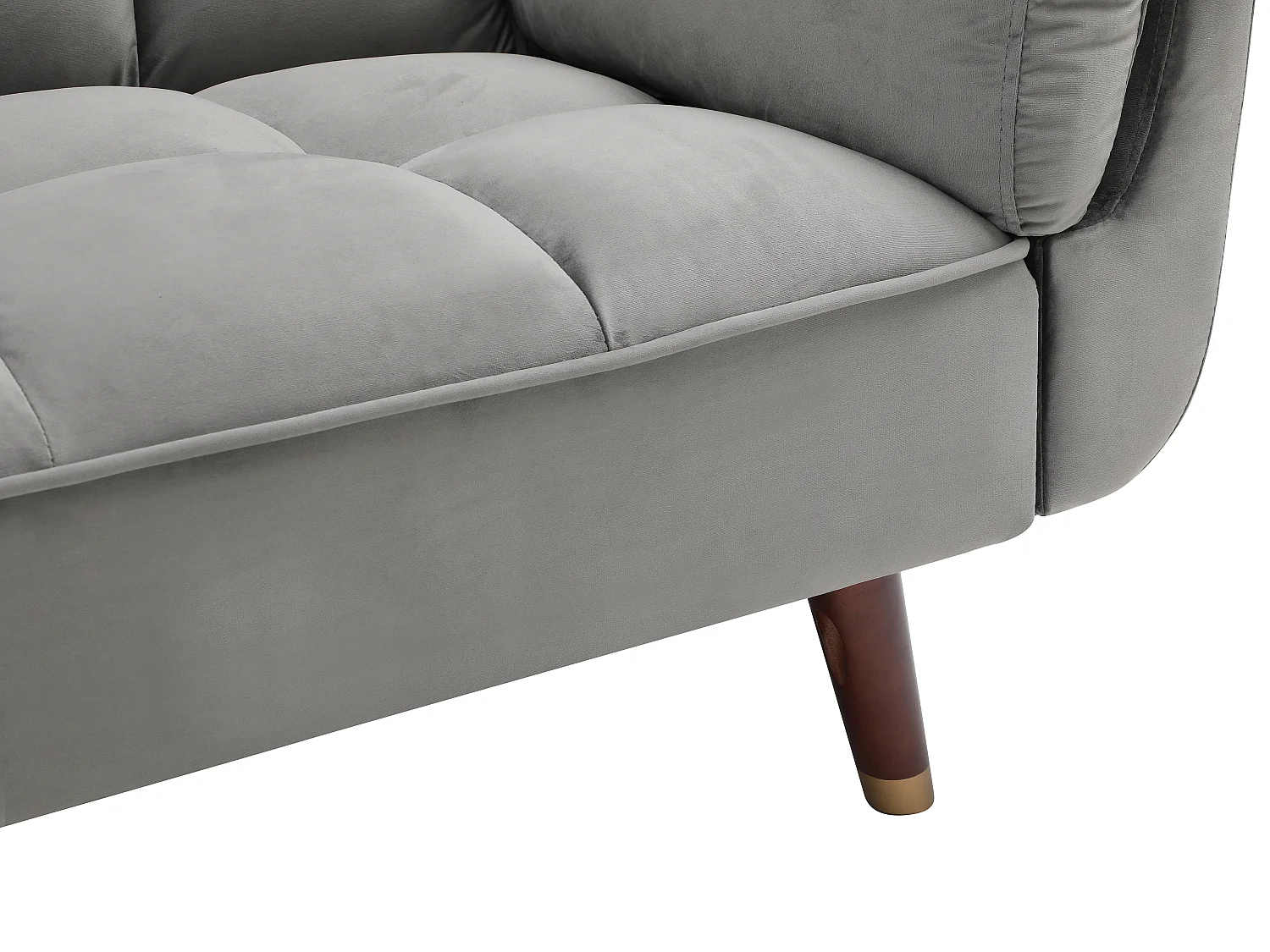 Canapé 3 places convertible clic-clac en velours gris GULCAN