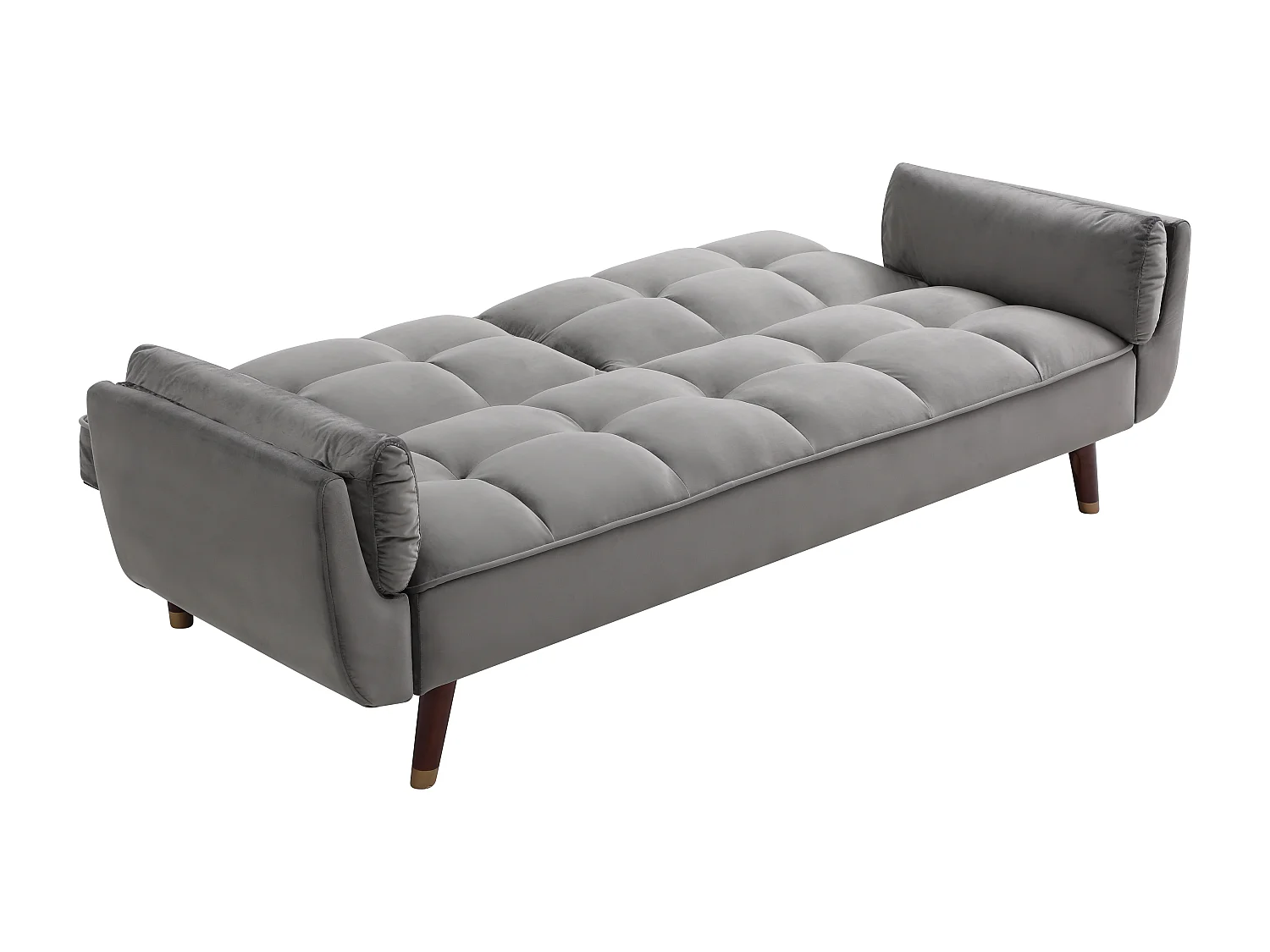 Canapé 3 places convertible clic-clac en velours gris GULCAN