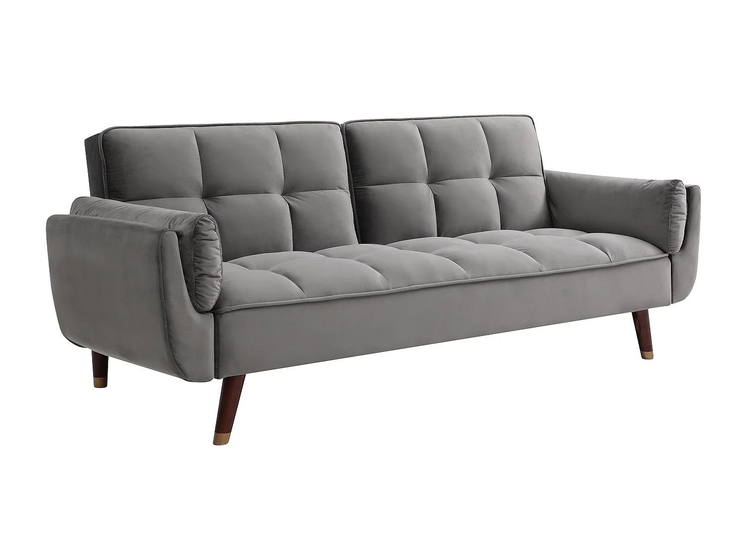 Canapé 3 places convertible clic-clac en velours gris GULCAN