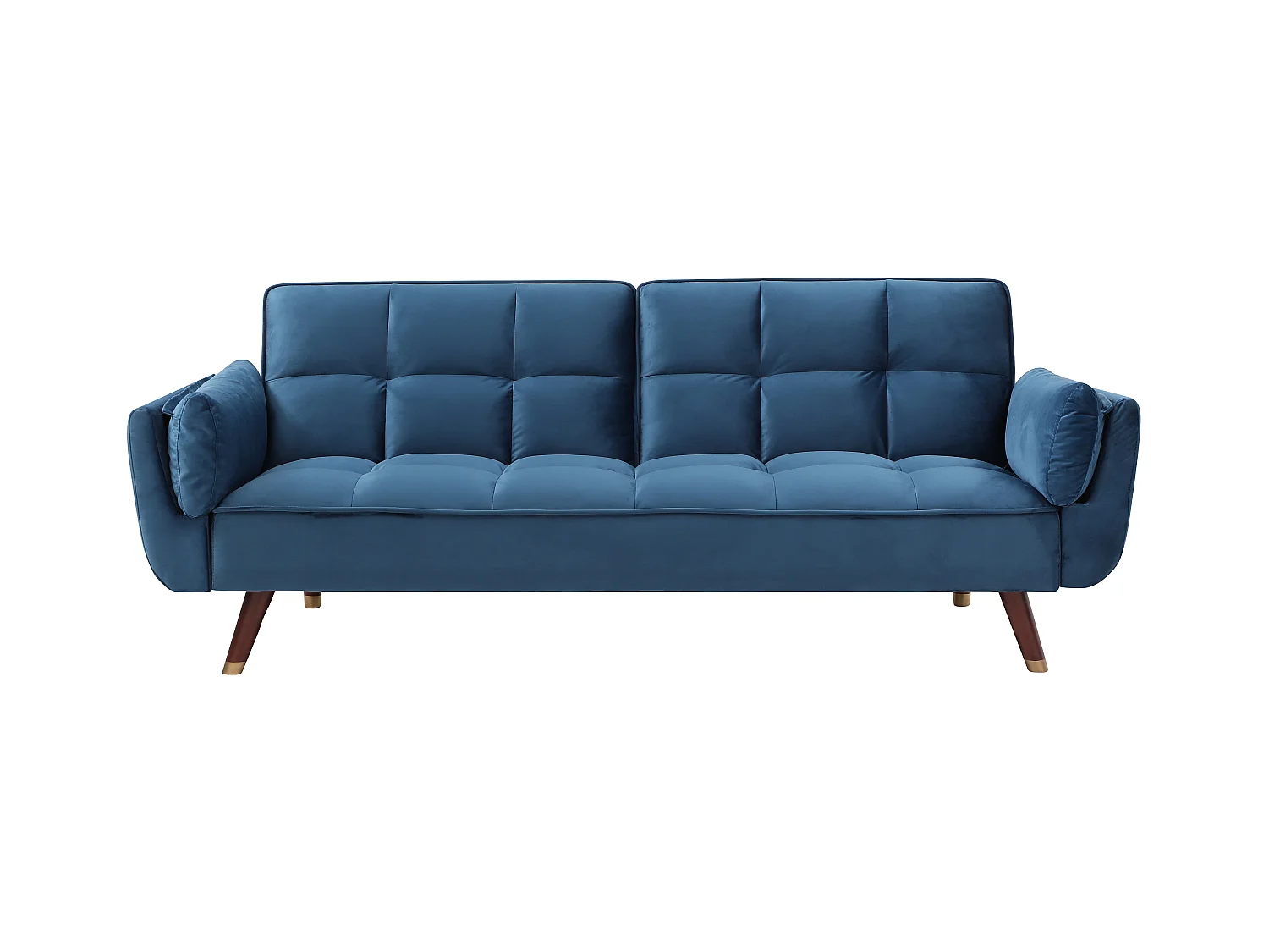 Klappsofa 3-Sitzer mit Schlaffunktion - Samt - Blau - GULCAN