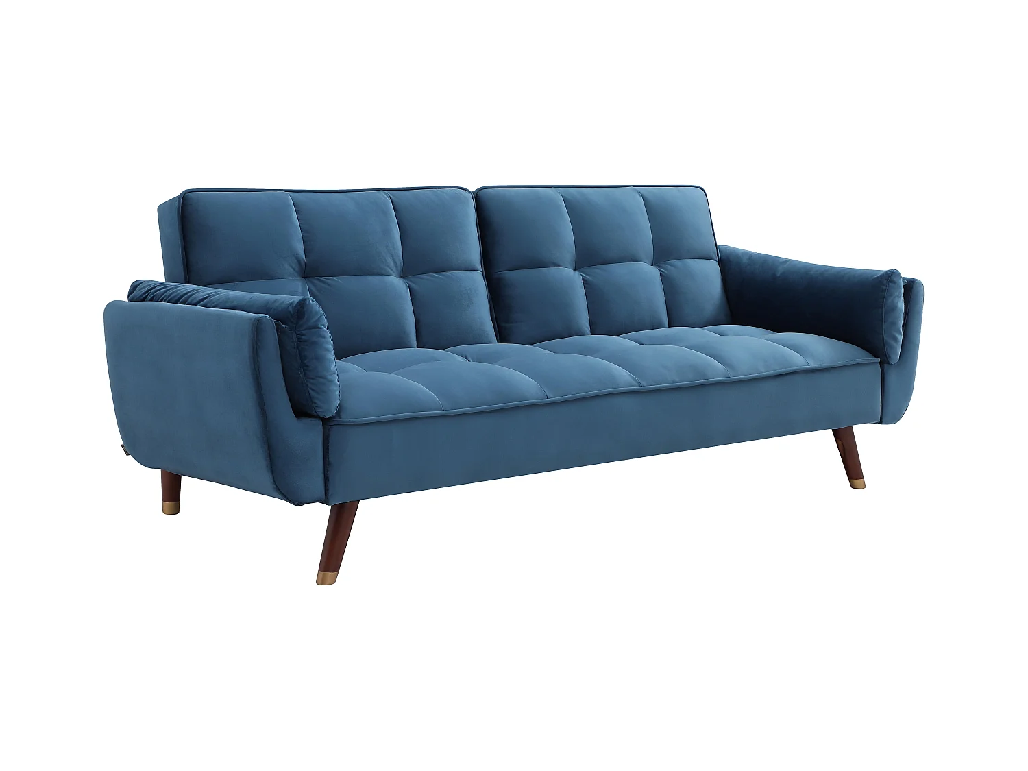 Klappsofa 3-Sitzer mit Schlaffunktion - Samt - Blau - GULCAN