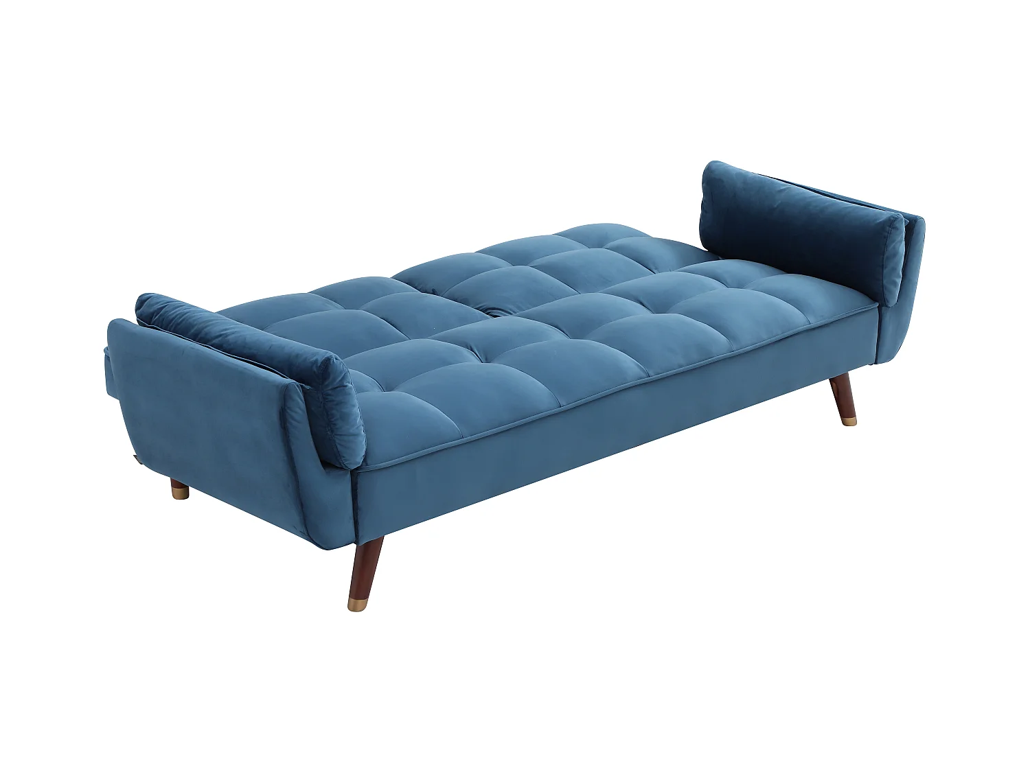 Klappsofa 3-Sitzer mit Schlaffunktion - Samt - Blau - GULCAN