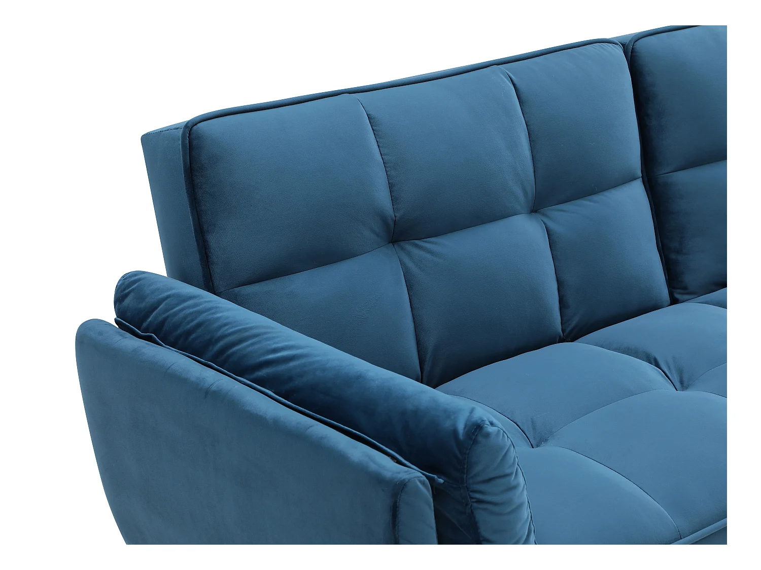 Klappsofa 3-Sitzer mit Schlaffunktion - Samt - Blau - GULCAN