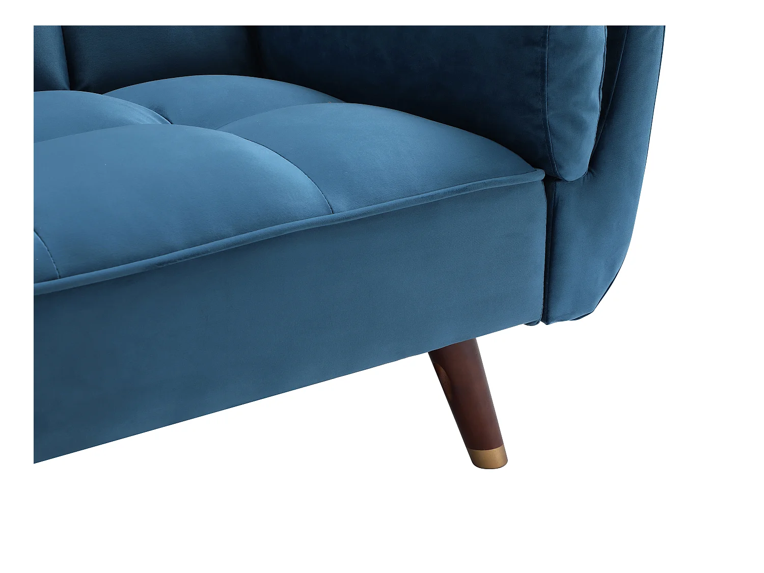 Klappsofa 3-Sitzer mit Schlaffunktion - Samt - Blau - GULCAN