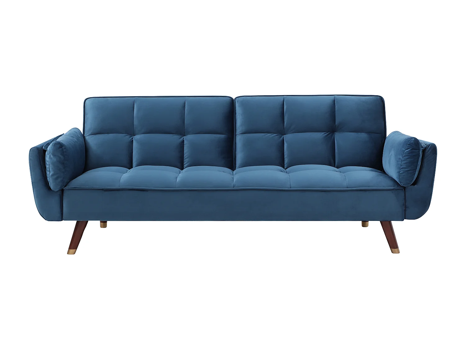 Driezitsslaapbank van blauw velours GULCAN