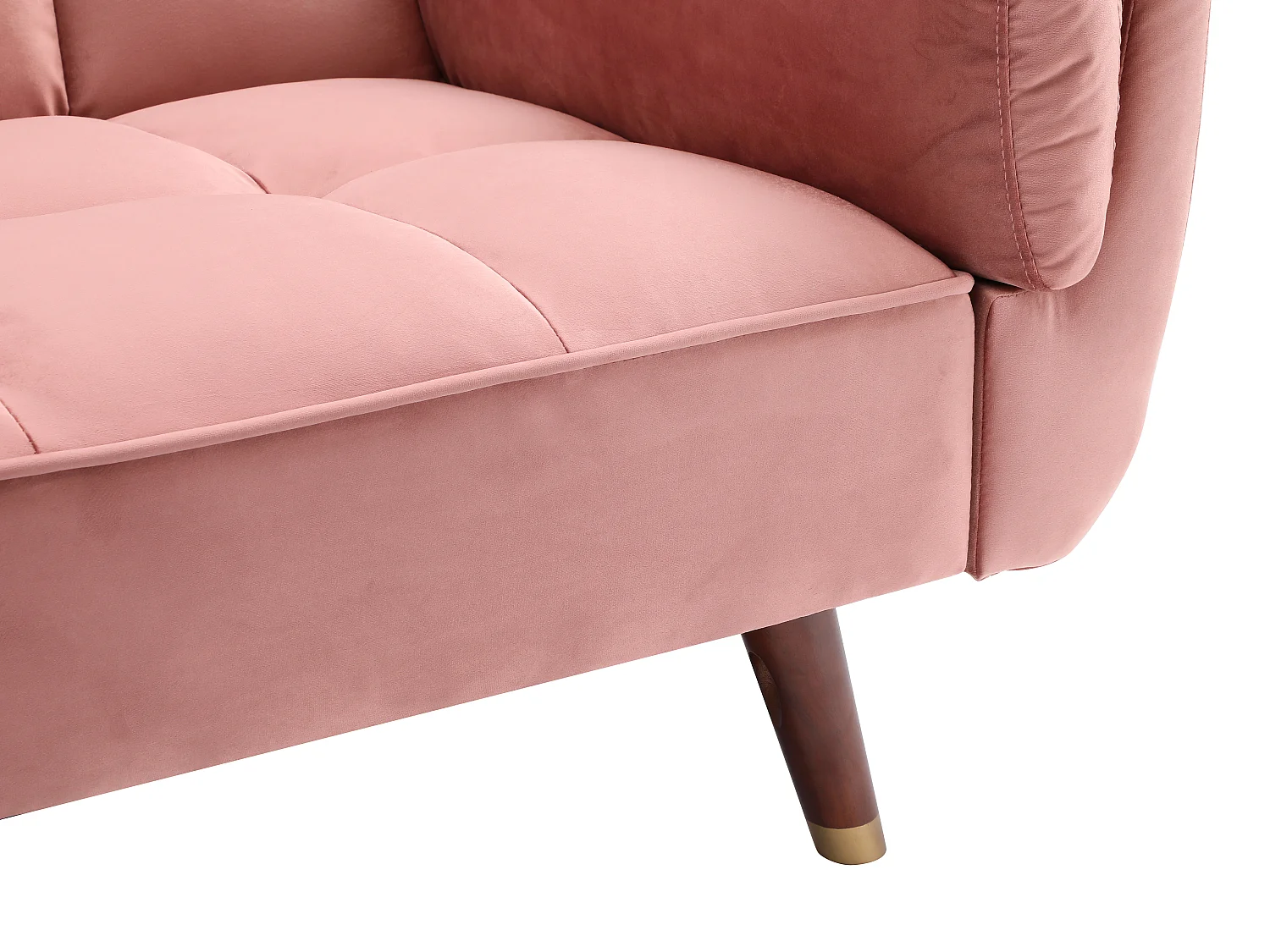 Canapé 3 places convertible clic-clac en velours rose GULCAN