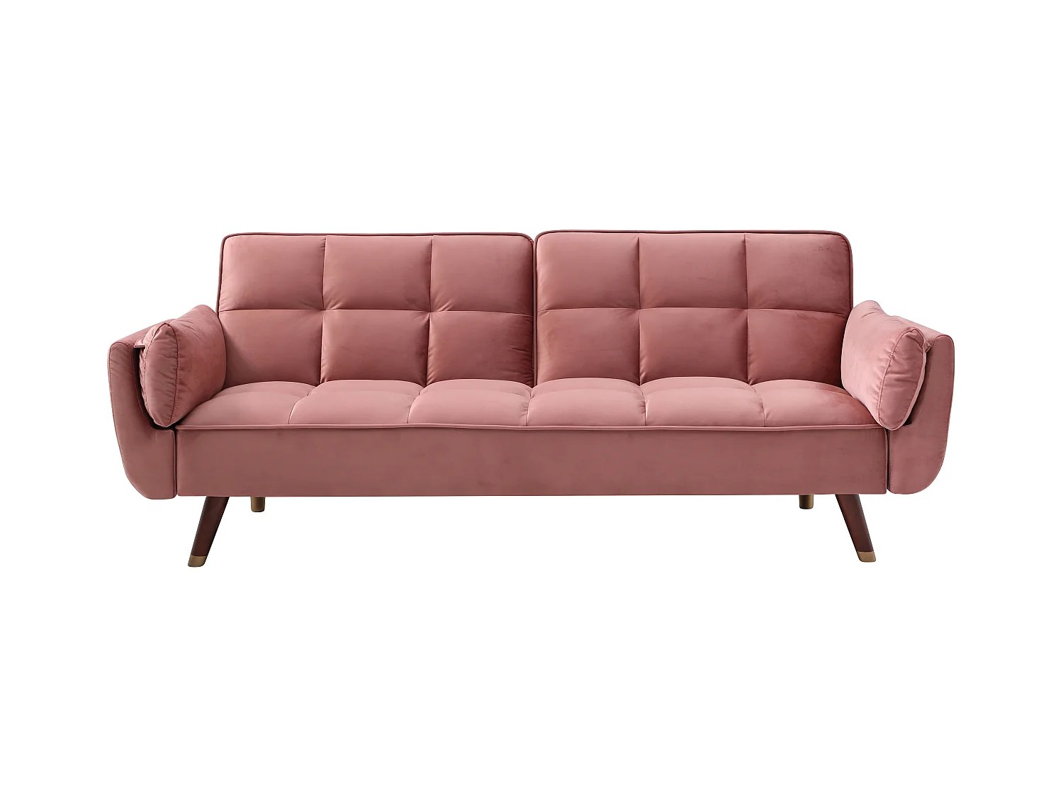 3-personers sovesofabed click-clack i rosa velour GULCAN