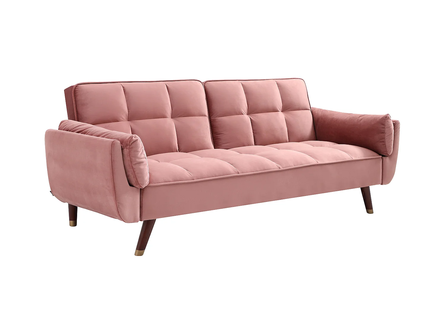 3-personers sovesofabed click-clack i rosa velour GULCAN