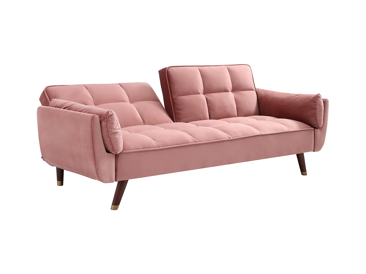 3-personers sovesofabed click-clack i rosa velour GULCAN