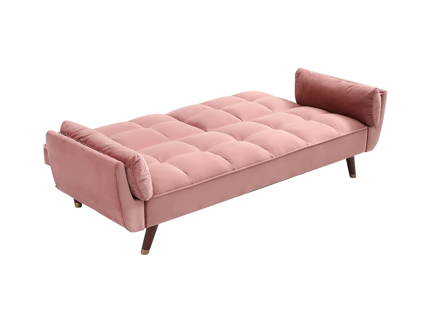 3-personers sovesofabed click-clack i rosa velour GULCAN