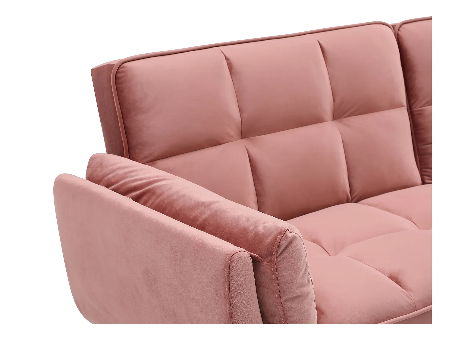 3-personers sovesofabed click-clack i rosa velour GULCAN