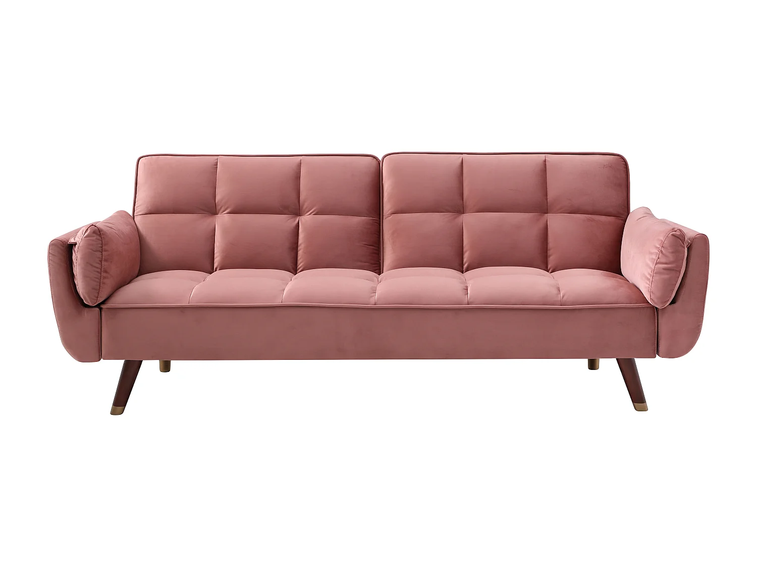 Sofá cama de 3 plazas de terciopelo rosa GULCAN