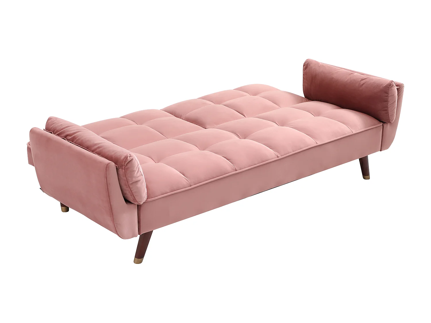 Sofá cama de 3 plazas de terciopelo rosa GULCAN