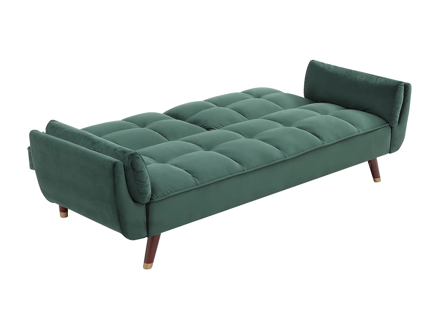 Divano letto 3 posti clic-clac in Velluto Verde - GULCAN