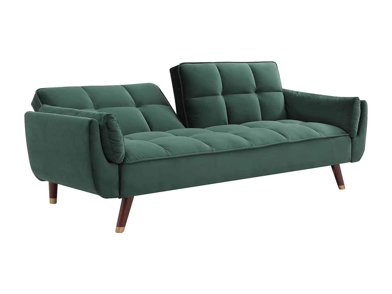 Divano letto 3 posti clic-clac in Velluto Verde - GULCAN