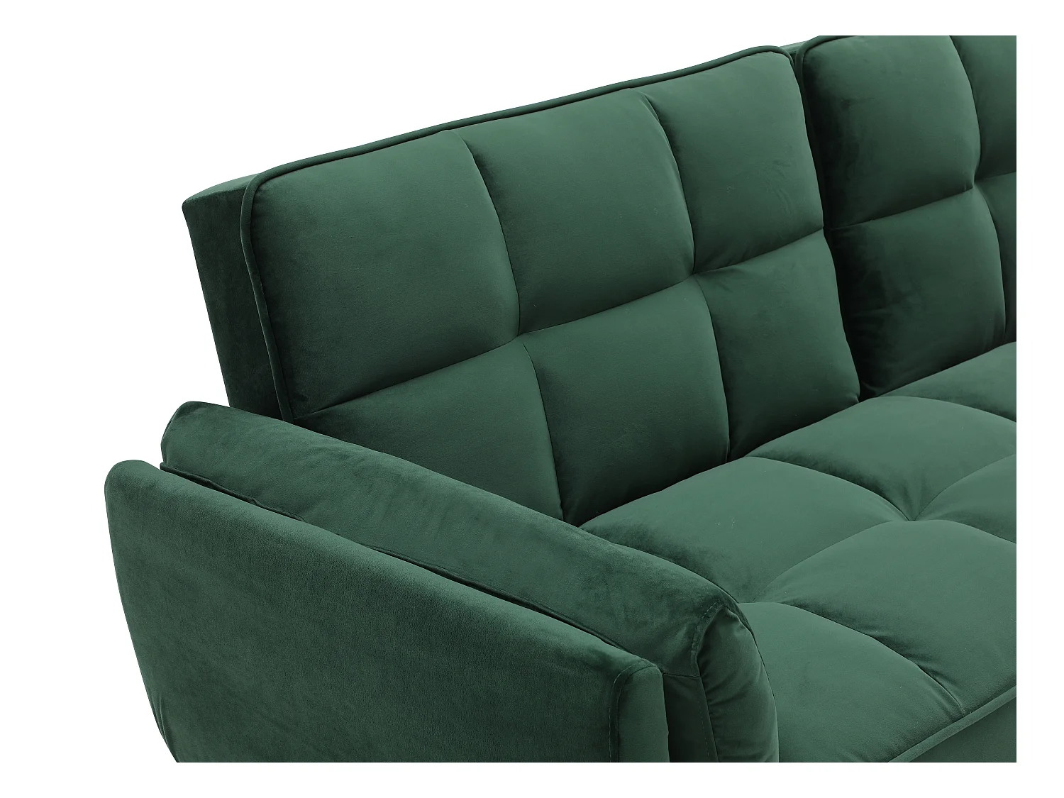 Driezitsslaapbank van groen velours GULCAN