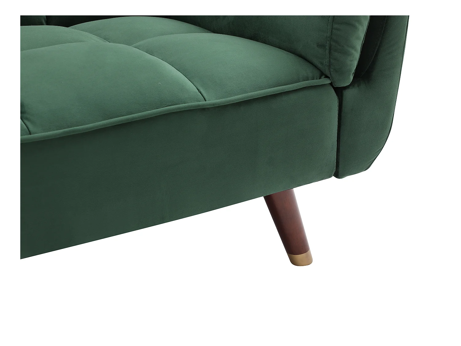 Driezitsslaapbank van groen velours GULCAN