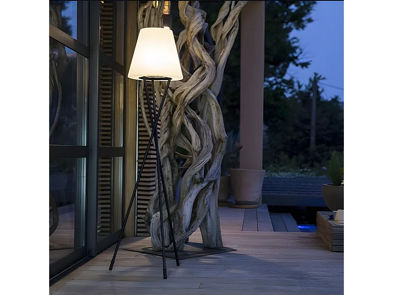 Lampadaire extérieur sans fil TRY Blanc Polypropylène H150CM