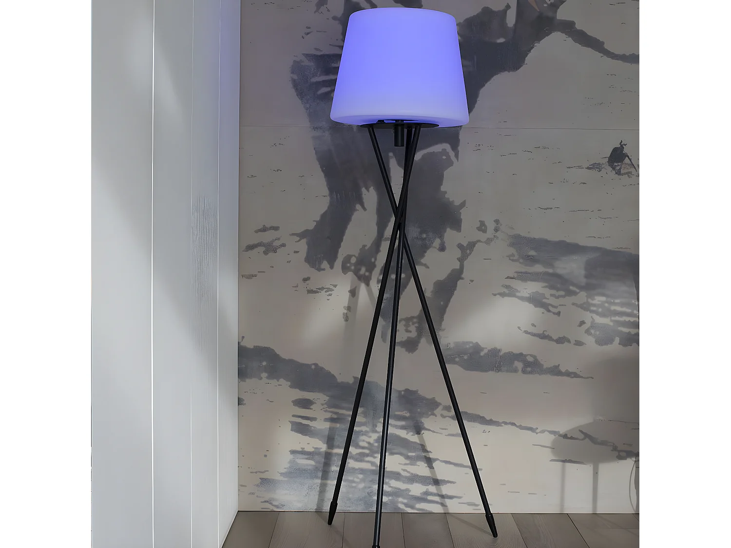 Lampadaire extérieur sans fil TRY Blanc Polypropylène H150CM