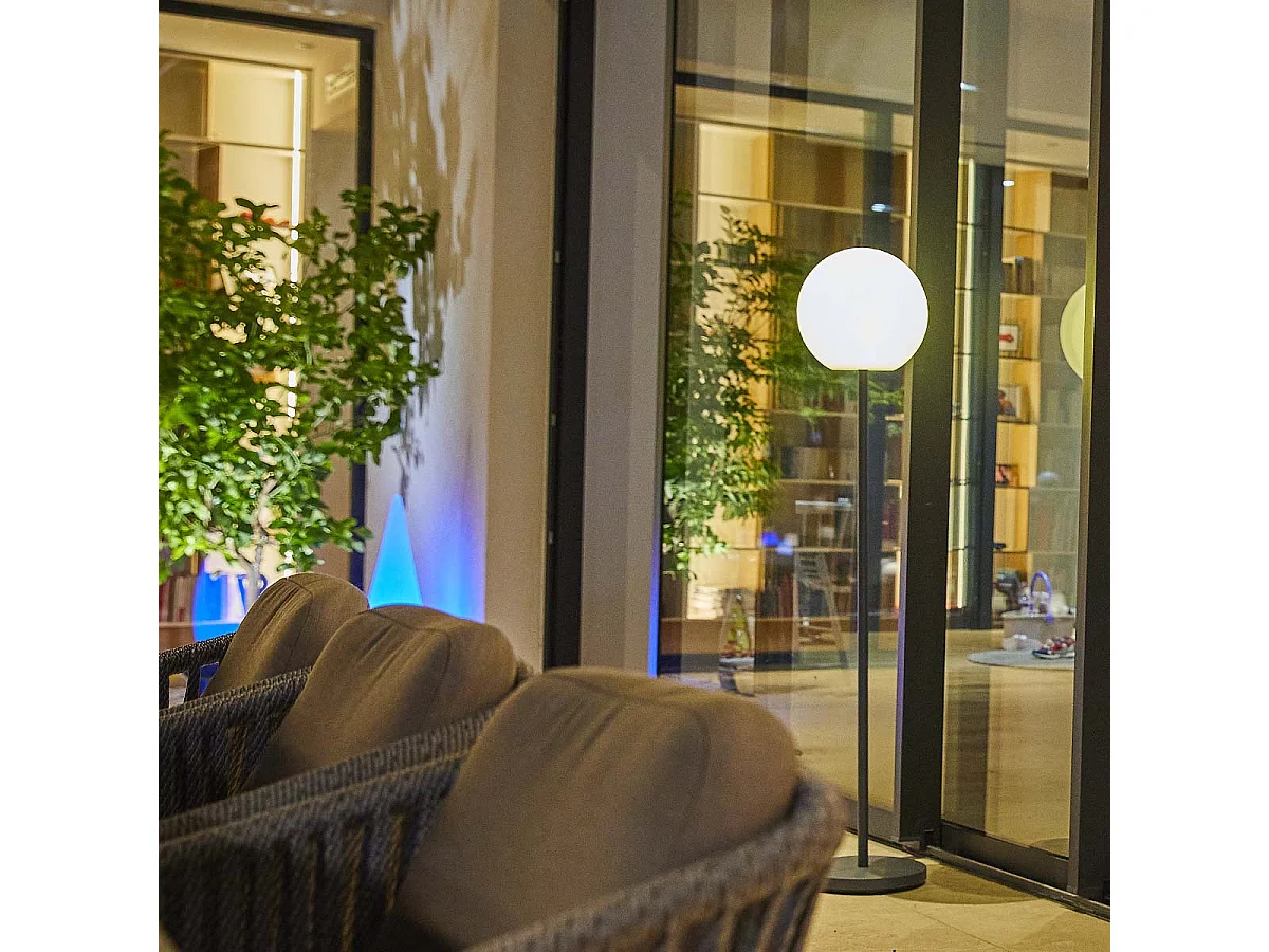 Lampadaire extérieur sans fil LUNY Blanc Polyéthylène H150CM