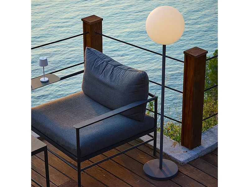 Lampadaire extérieur sans fil LUNY Blanc Polyéthylène H150CM
